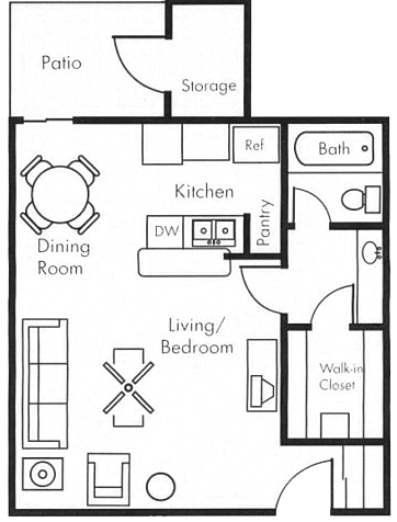 Biltmore on the Lake in Phoenix, Arizona Studio C Floor Plan
